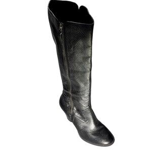 Naturalizer Women's Black Leather Marsella Knee-High Boots Wide Shaft  Size 9W